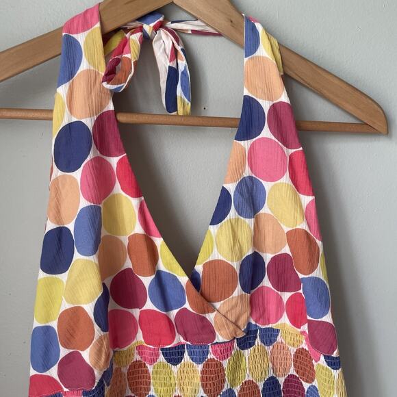 Anthropologie Maeve Halter Polka Dot Dress Womens Size 8 Lined‎ - Picture 2 of 10